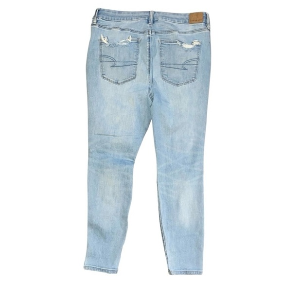 American Eagle Blue Skinny Jeans with Distressed Detailing - Picture 1 of 8